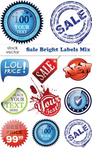 Vectors - Sale Bright Labels Mix 