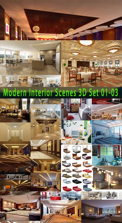 Modern Interior Scenes 3D Vol 01-03