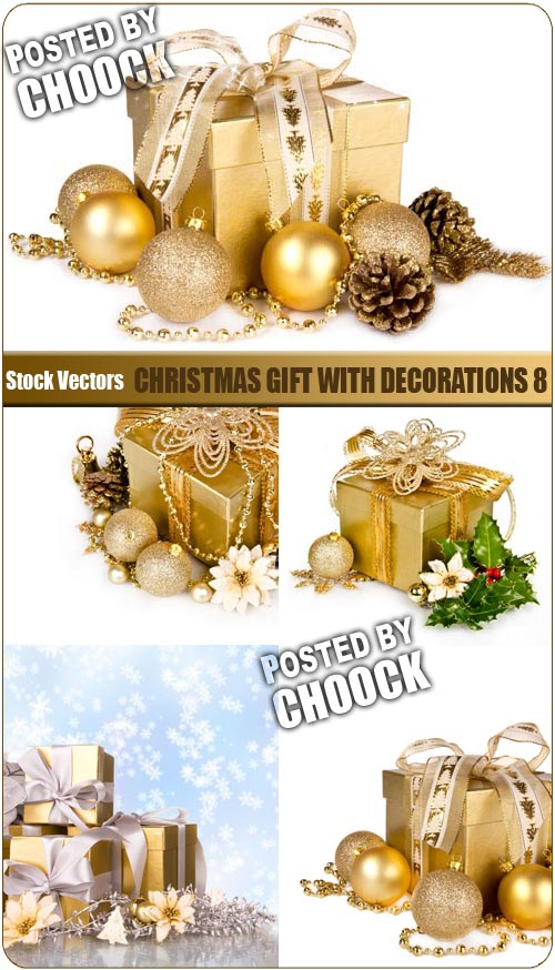 Christmas gift with decorations 8 - Stock Photo