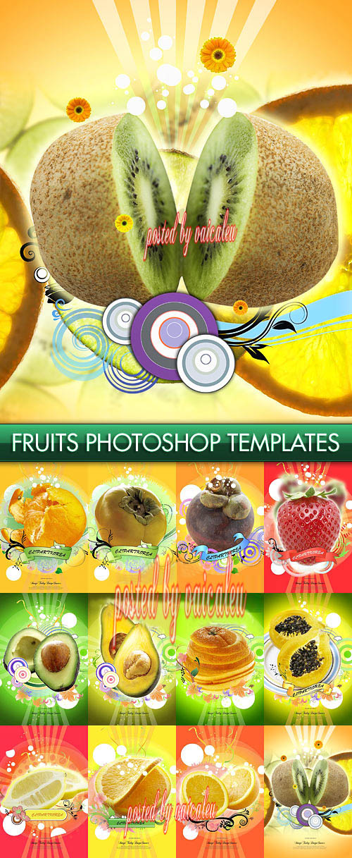 Fruit Photoshop Layered Templates