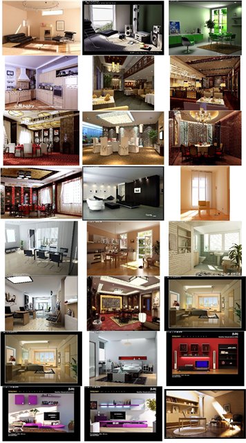 The collection of interiors 3D 