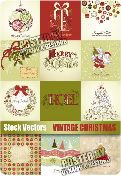Vintage Christmas - Stock Vector
