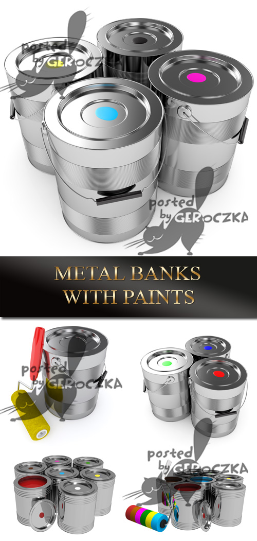 Metal banks with paints