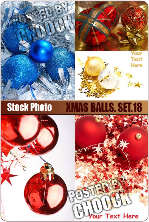 Xmas balls. Set.18 - Stock Photo