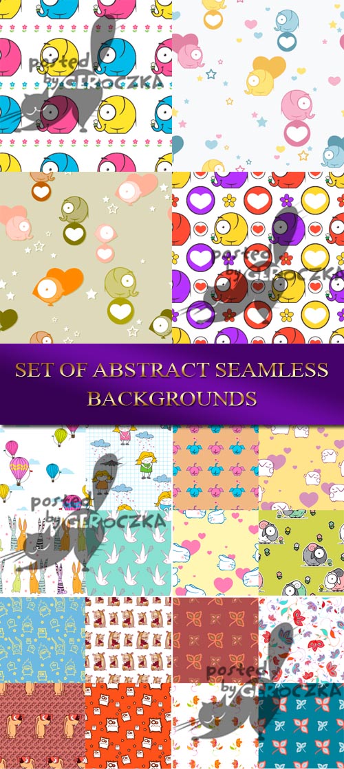 Set of abstract seamless backgrounds