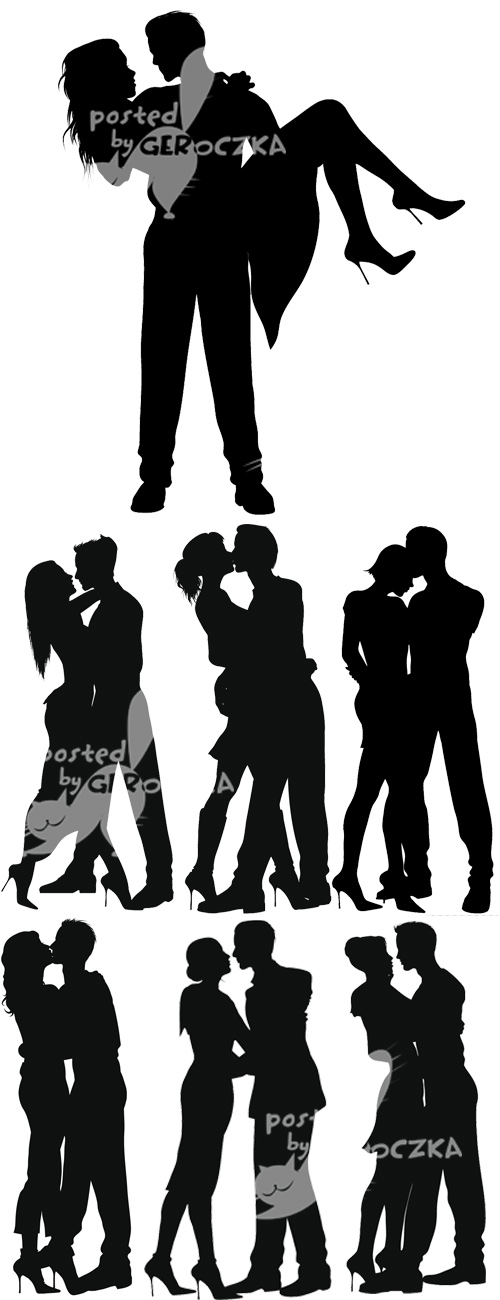 Valentine039;s Day couple silhouettes