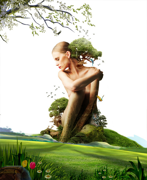 The extraordinary nature of women psd for Photoshop