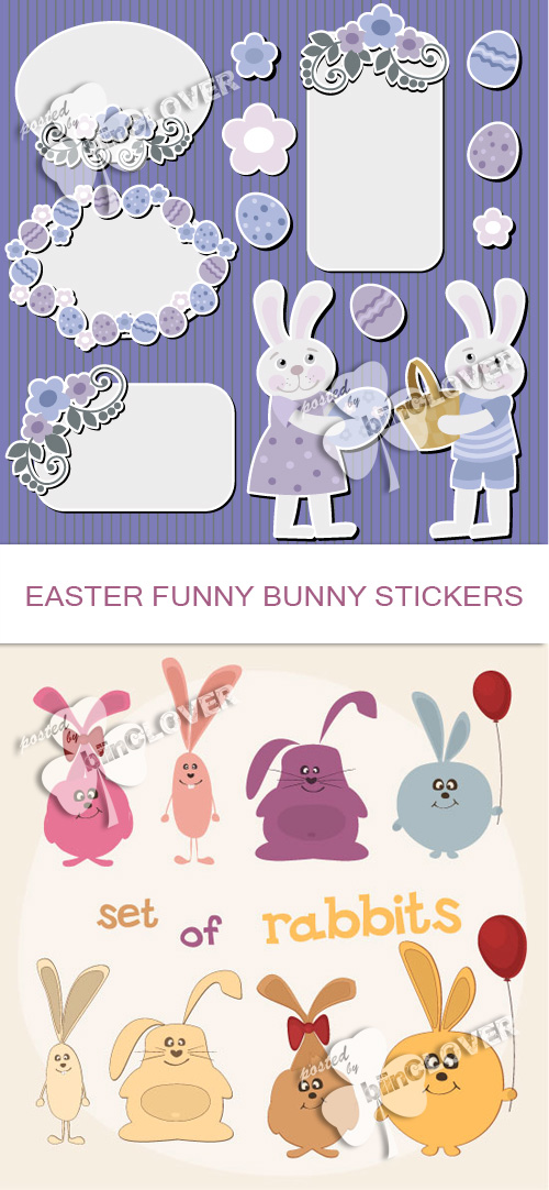 Easter funny bunny stickers 0120