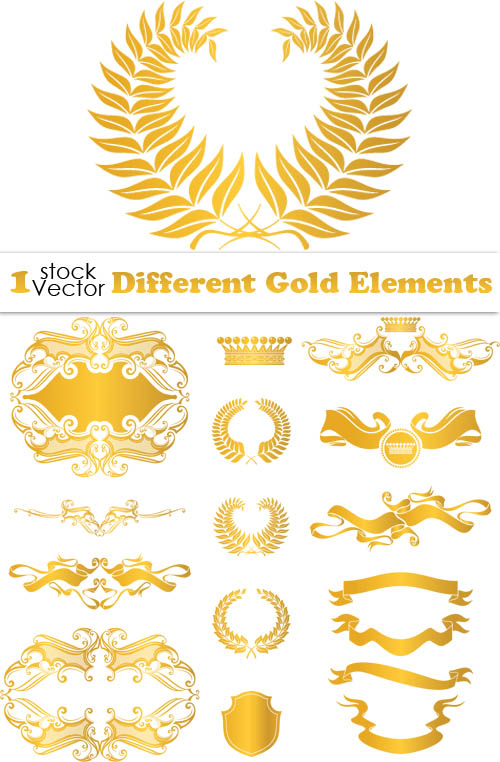 Different Gold Elements Vector