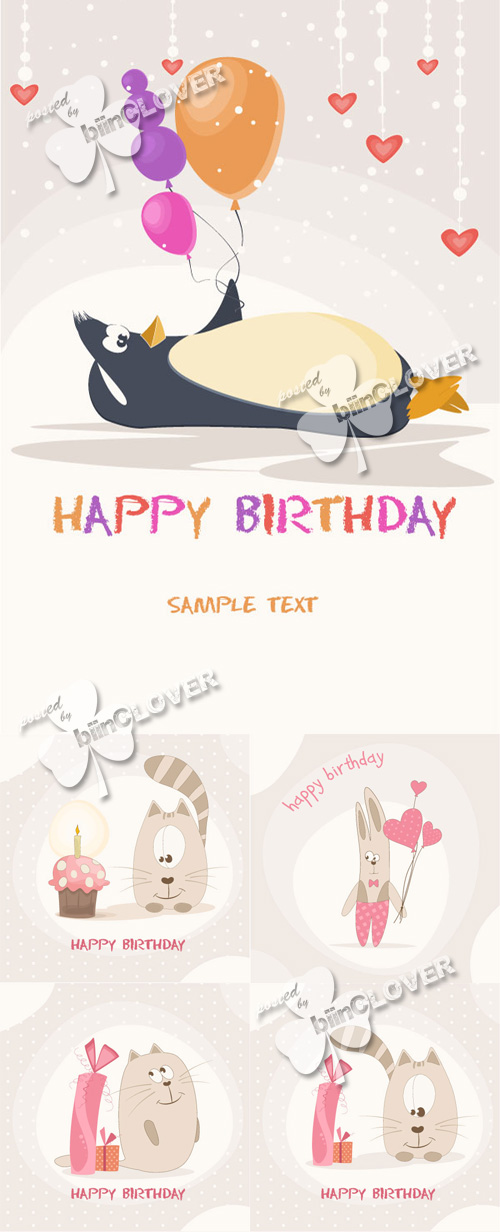 Cute happy birthday card 0123