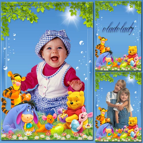 Children's Easter Frame - Winnie the Pooh and his friends