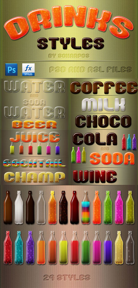 Drinks Photoshop Text Styles